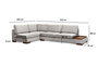 Atelier Del Sofa Sofá Esquinero Izquierdo con Puf - Gris Claro